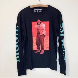 Notorious B.I.G. BIGGIE SMALLS Long Sleeve Shirt Black Size Medium